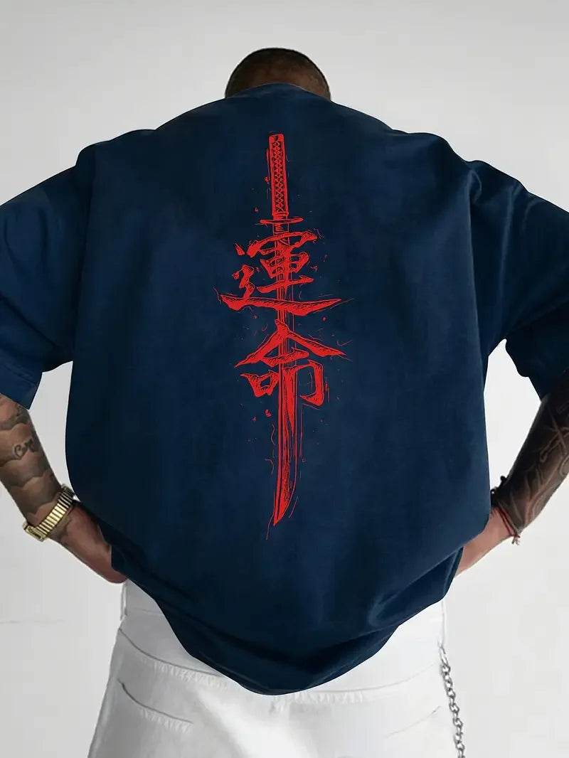 Herren T-Shirt Baumwolle | Samurai Schwert Print | Kurzarm & Modisch - BoysOutfit.de