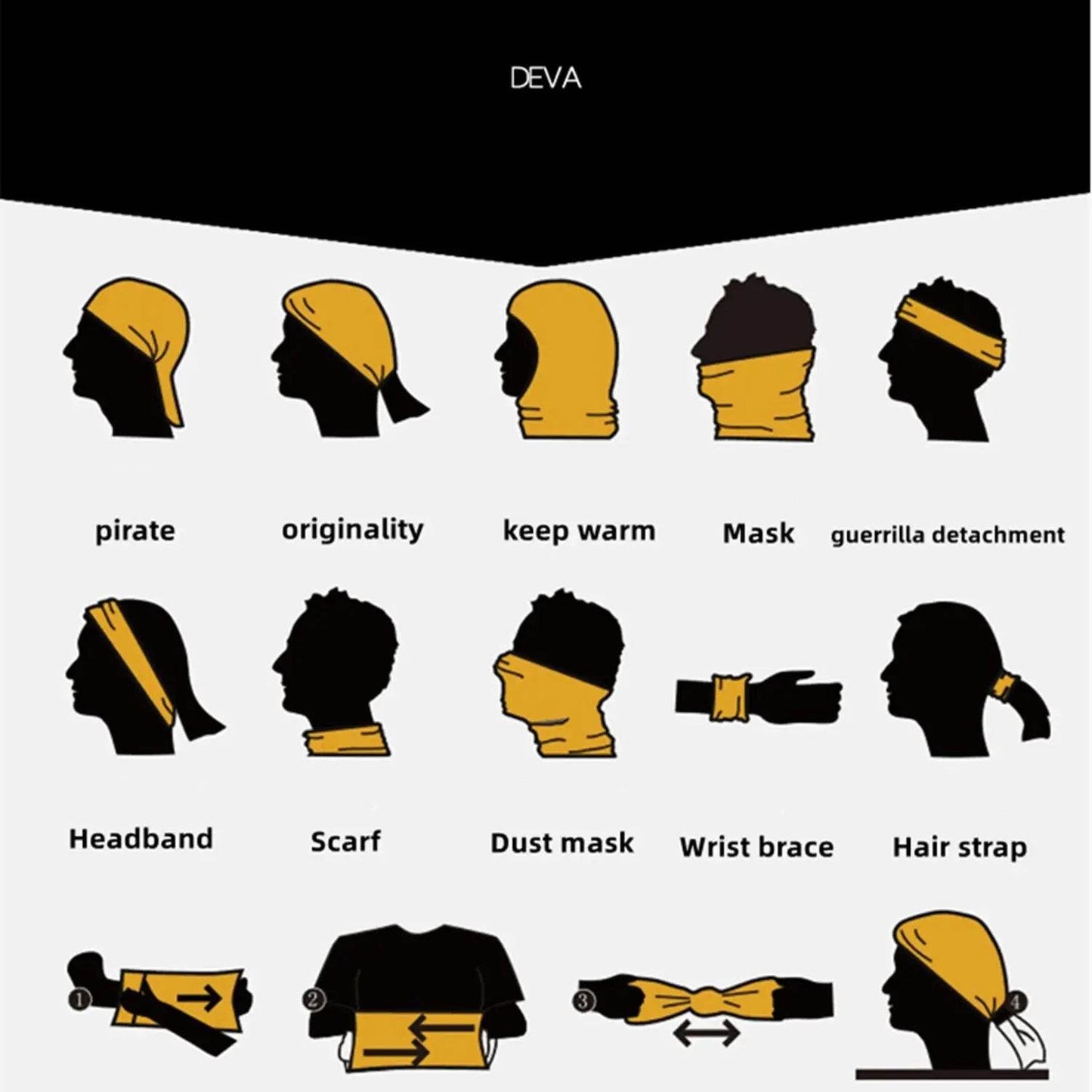 Multifunktion Bandana | Motorrad & Sport | Atmungsaktiv Schal - BoysOutfit.de