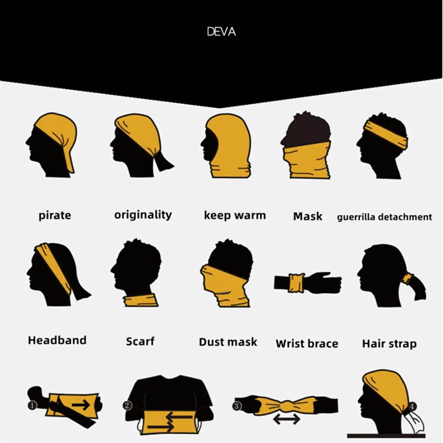 Multifunktion Bandana | Motorrad & Sport | Atmungsaktiv Schal - BoysOutfit.de