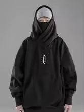 Herren Oversize Hoodie | Ninja Style mit Rollkragen | Winter Stickerei Hoodie - BoysOutfit.de